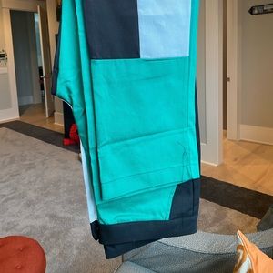 Green/White/Black Patched Pants [ size 34 ]